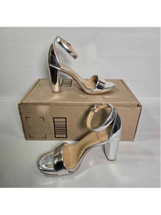 Naturalizer Shoes - Naturalizer Joy Platform Sandals Silver Block Heel Comfort 6 Wide Wedding ($150)